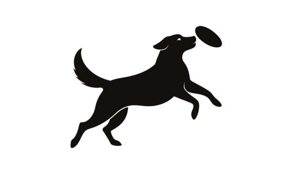 Black Dog Catching Flying Frisbee Embroidery Design Review