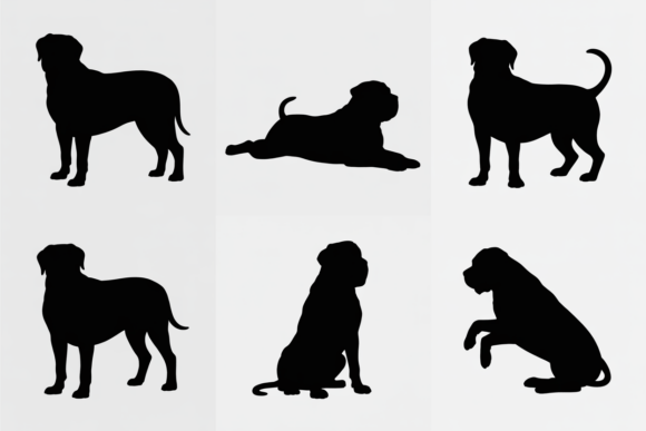 Black Dog Poses Silhouettes Set Review