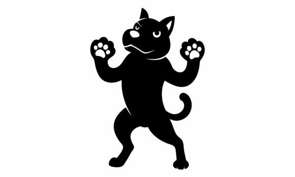 Black Dog Standing Silhouette Vector Review