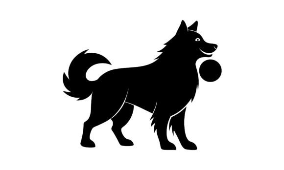 Black Silhouette Dog Playing with Ball Embroidery Design Review
