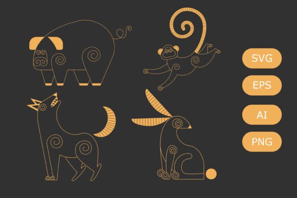 Chinese Zodiac New Year Animals 4 SVG Review