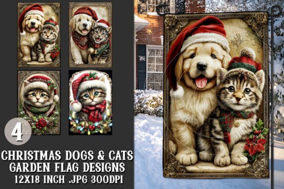 Christmas Cat Dog 4 Garden Flags S4 Review