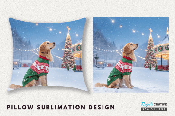 Christmas Dog Pillow for Embroidery Projects