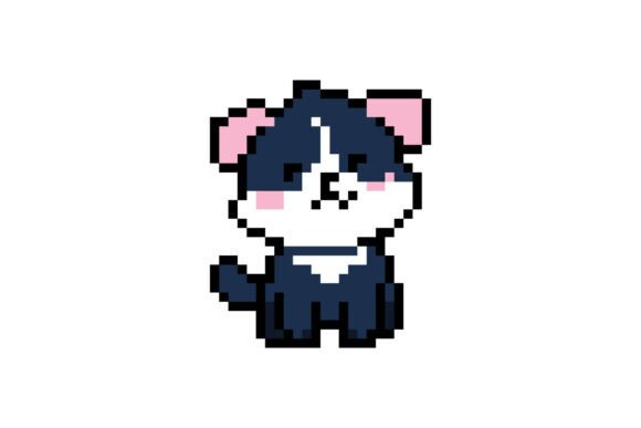 Cute Dog Pixel Art for Embroidery Projects
