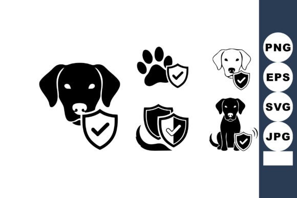 Dog Protection Icons Shield Paw Review