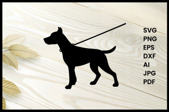 Dog Pulling Leash Silhouette Vector Review