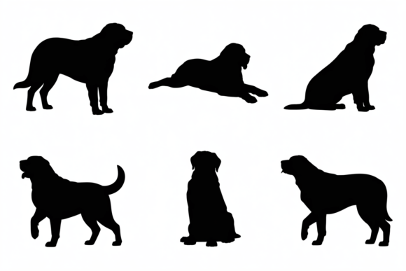 Dog Silhouettes Different Poses Review