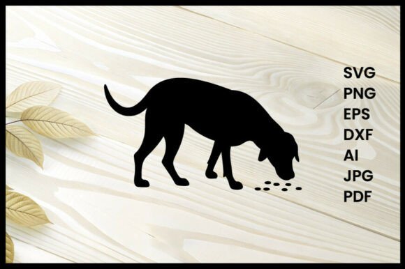 Dog Sniffing Ground Silhouette Vector Review