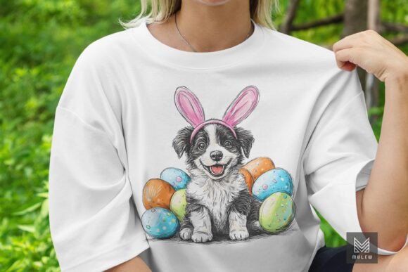 Easter Border Collie Dog Sublimation