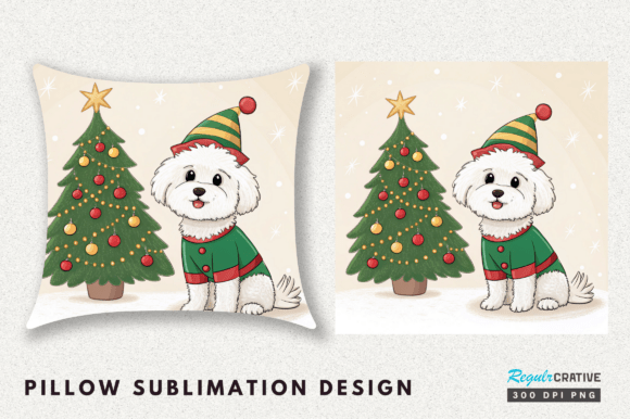 Festive Bichon Embroidery Design