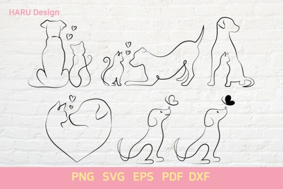 HandDrawn Dog and Cat Outline Review