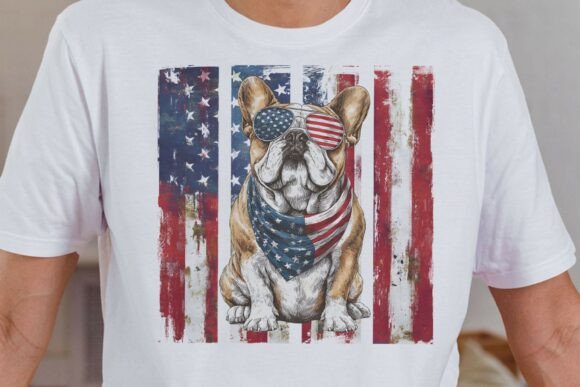 Patriotic Bulldog Dog PNG Review