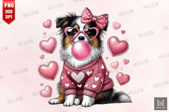 Valentine Australian Shepherd Dog PNG Review