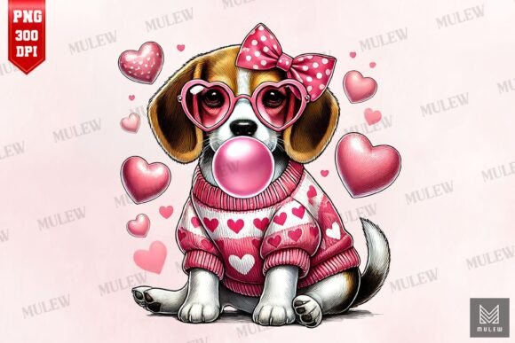 Valentine Beagle Dog Sublimation PNG Review