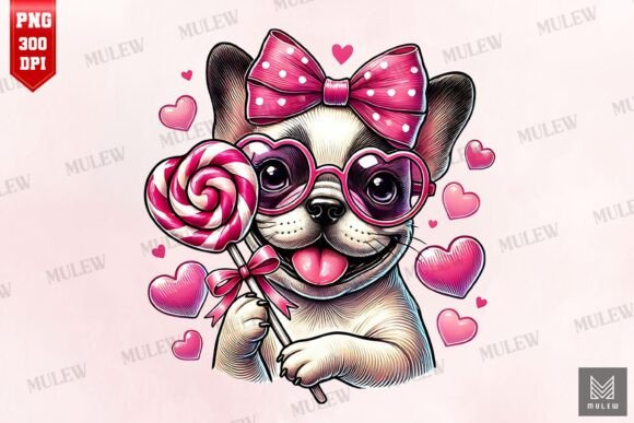 Valentine French Bulldog Dog PNG